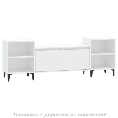 ТB шкаф, бял, 160x35x55 см, инженерно дърво