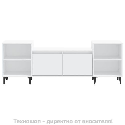 ТB шкаф, бял, 160x35x55 см, инженерно дърво