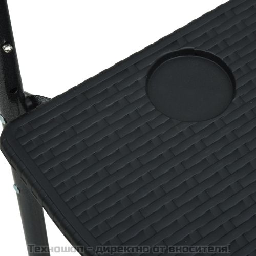 Окачена балконска маса, черна, 60x64x83,5 см, пластмасов ратан