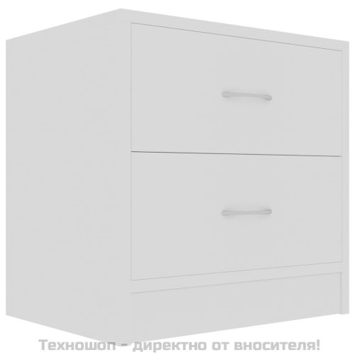 Нощни шкафчета, 2 бр, бели, 40x30x40 см, инженерно дърво