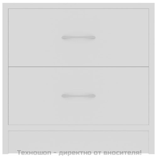 Нощни шкафчета, 2 бр, бели, 40x30x40 см, инженерно дърво