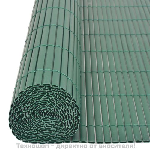 Двустранна градинска ограда, PVC, 90x500 см, зелена