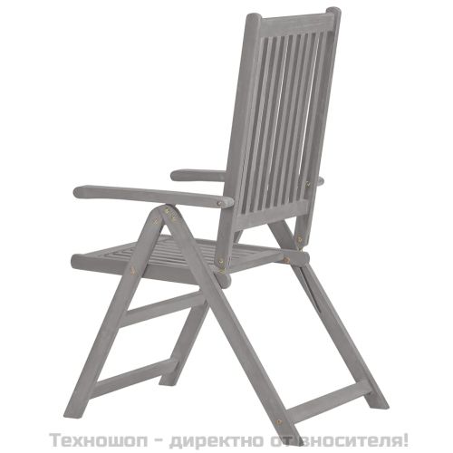 Градински накланящи се столове, 2 бр, сиви, акация масив