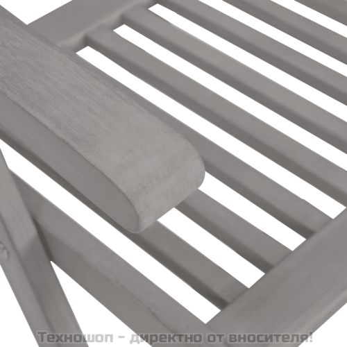 Градински накланящи се столове, 2 бр, сиви, акация масив