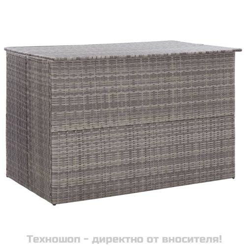 Градински сандък за съхранение, сив, 150x100x100 cм, полиратан