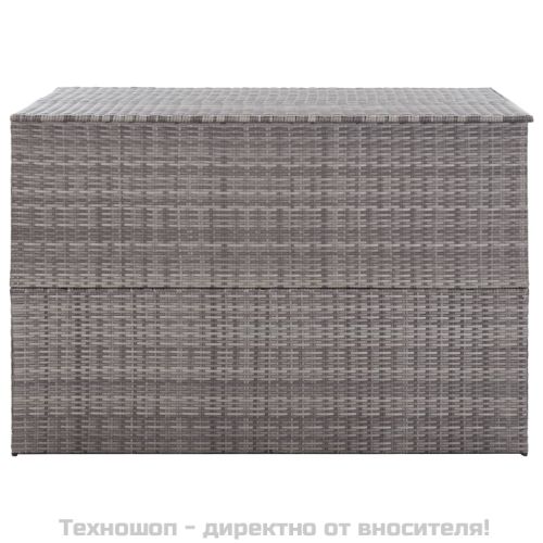 Градински сандък за съхранение, сив, 150x100x100 cм, полиратан