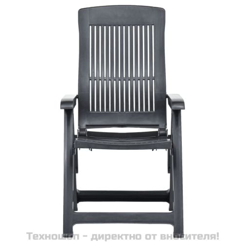 Градински регулируеми столове, 2 бр, пластмаса, антрацит