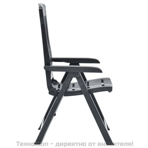 Градински регулируеми столове, 2 бр, пластмаса, антрацит