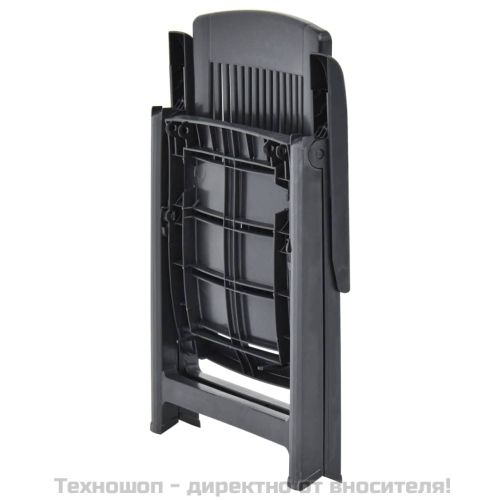 Градински регулируеми столове, 2 бр, пластмаса, антрацит