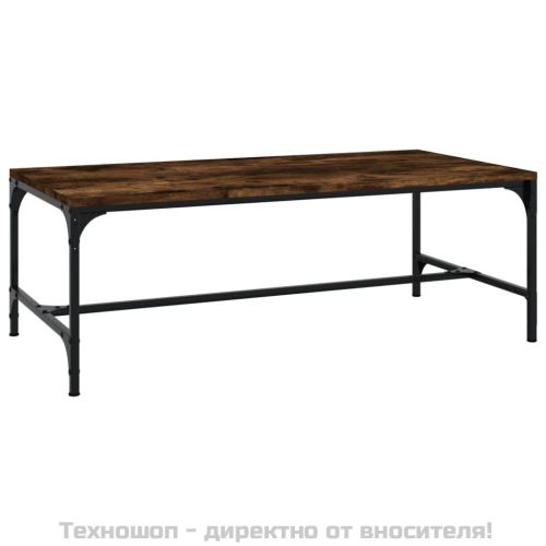 Кафе маса, опушен дъб, 80x50x35 см, инженерно дърво