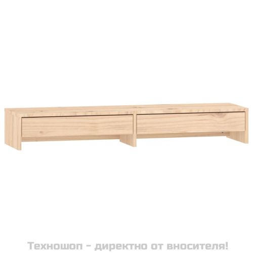 Поставка за монитор, 100x27x15 см, бор масив