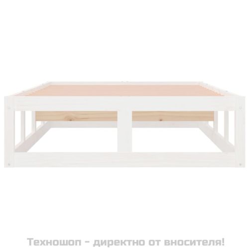 Рамка за легло, бяла, 90х200 см, масивно дърво
