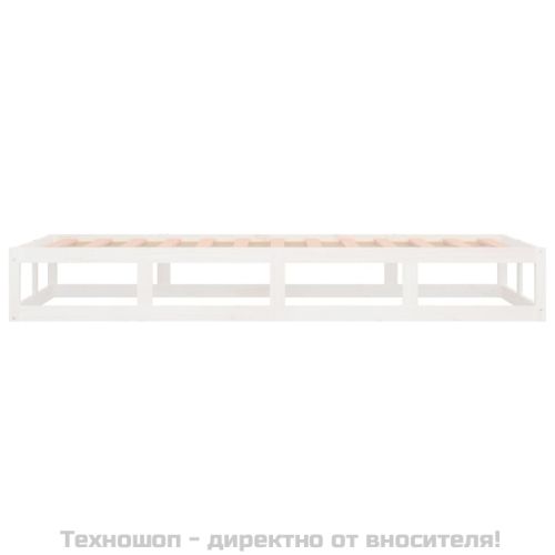 Рамка за легло, бяла, 90х200 см, масивно дърво