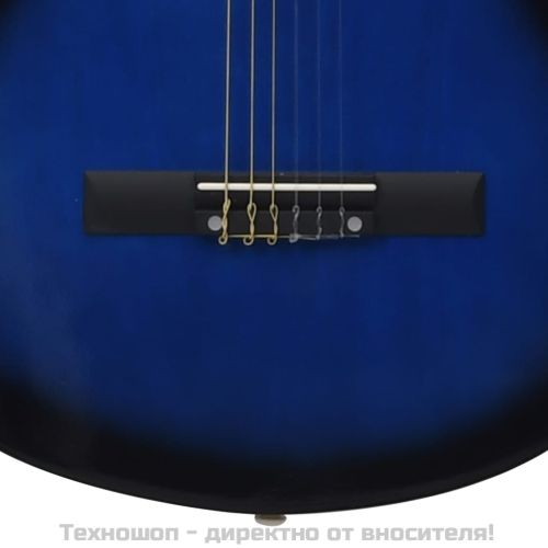 Комплект уестърн класическа китара 12 части 6 струни синя 38"