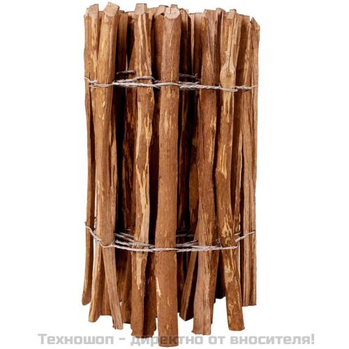 Дървена ограда от колчета, лешниково дърво, 60x500 см