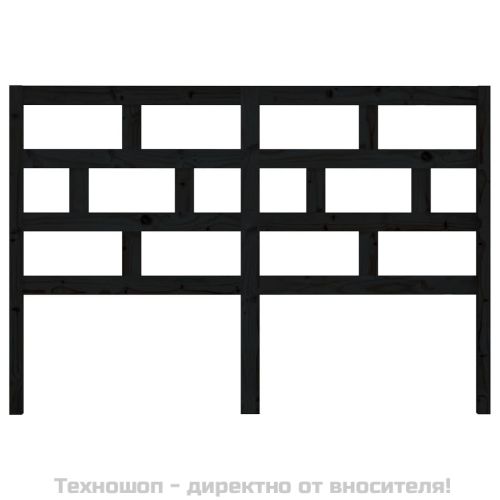 Горна табла за легло, черна, 141x4x100 см, бор масив