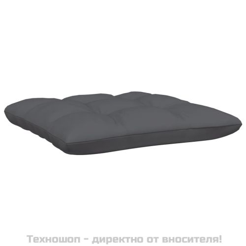 2-местен градински диван с възглавници, черен, бор масив