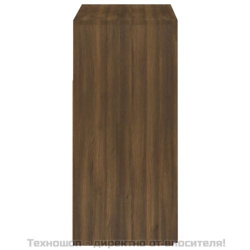 Сайдборд с LED светлини, кафяв дъб, 80x35x75 см