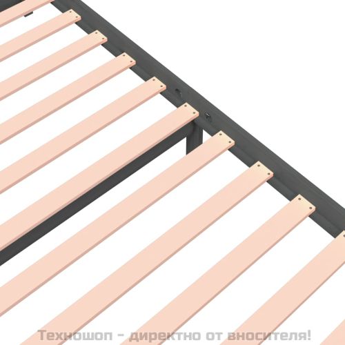 Рамка за легло, сива, масивно дърво, 140х190 см