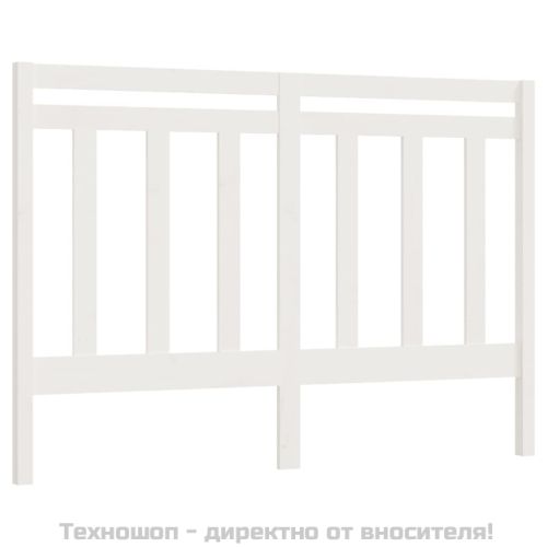 Горна табла за легло, бяла, 141x4x100 см, бор масив