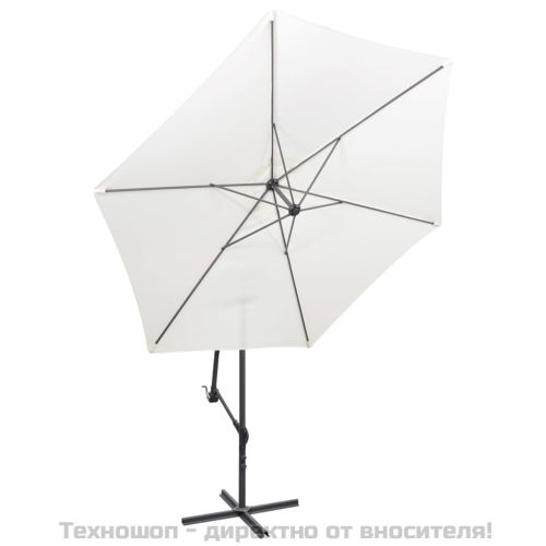 Конзолен градински чадър 3 м пясъчнобял