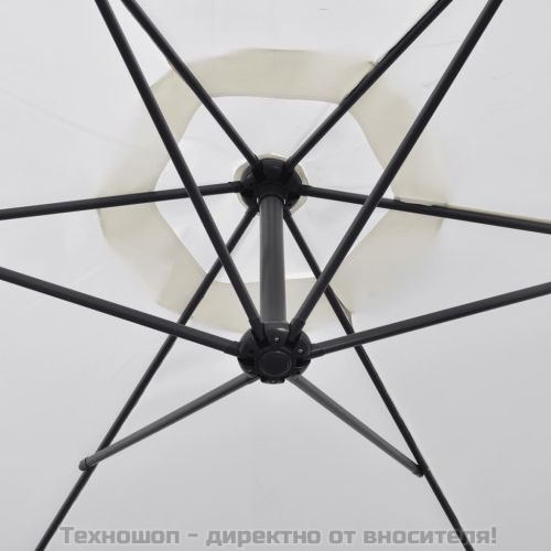 Конзолен градински чадър 3 м пясъчнобял