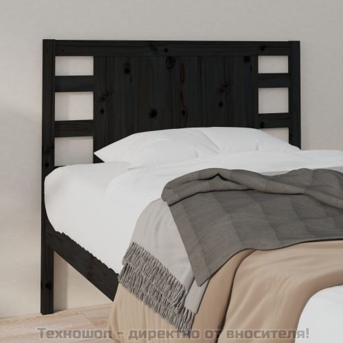 Табла за спалня, черна, 96x4x100 см, бор масив