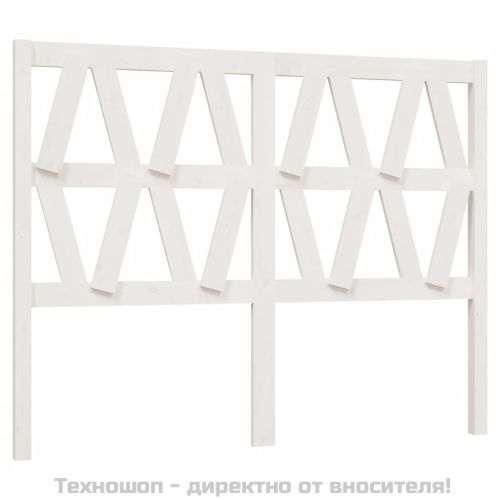 Горна табла за легло, бяла, 146x4x100 см, бор масив