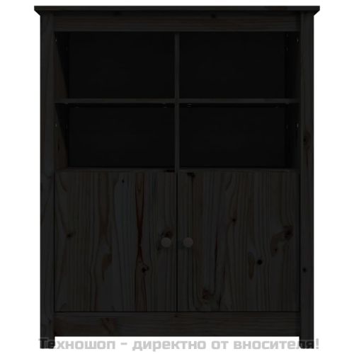 Сайдборд, черен, 83x41,5x100 см, бор масив
