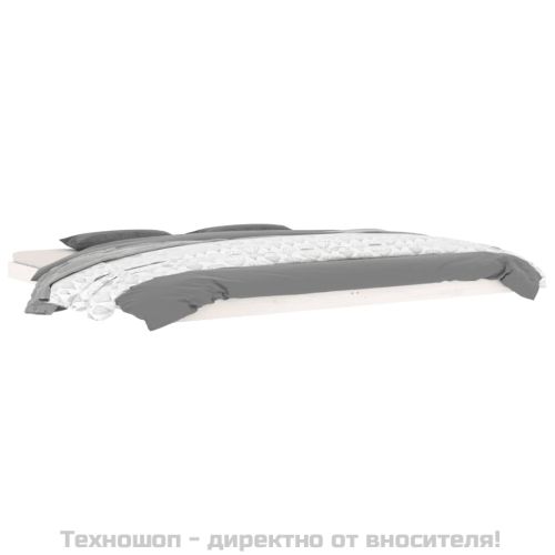 Рамка за легло, бяла, 200x200 см, бор масив