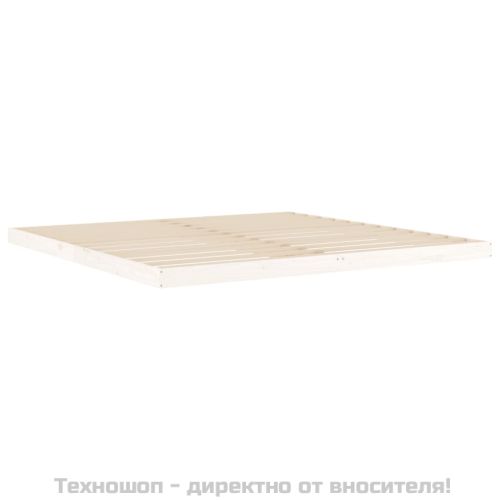 Рамка за легло, бяла, 200x200 см, бор масив