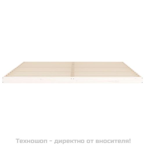 Рамка за легло, бяла, 200x200 см, бор масив