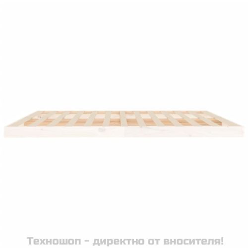 Рамка за легло, бяла, 200x200 см, бор масив