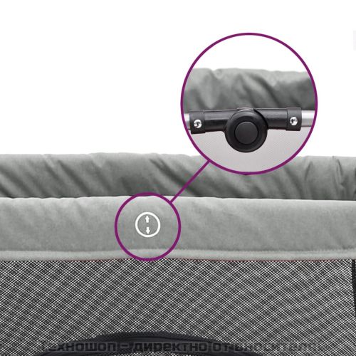 Бебешка кошара с матрак, светлосива, ленен плат