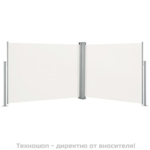 Прибираща се странична тента, кремава, 140x1000 см