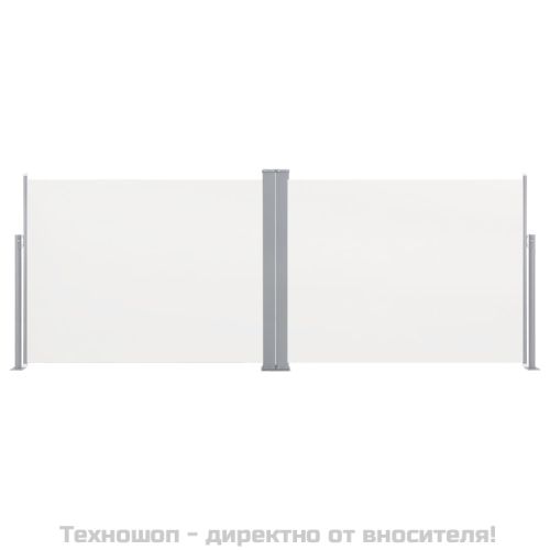 Прибираща се странична тента, кремава, 140x1000 см