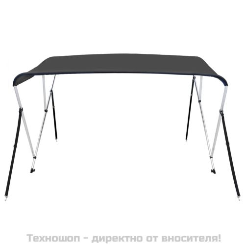 Тента за лодка, 3 дъги, антрацит, 183x160x137 см