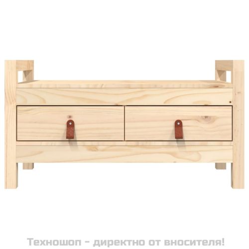 Пейка за антре, 80x40x43 см, борово дърво масив
