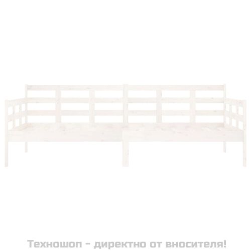 Дневно легло без матрак, бял, борово дърво масив, 90x200 см