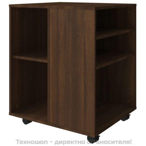 Шкаф с колелца, кафяв дъб, 60x53x72 см, инженерно дърво