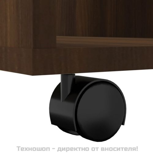 Шкаф с колелца, кафяв дъб, 60x53x72 см, инженерно дърво