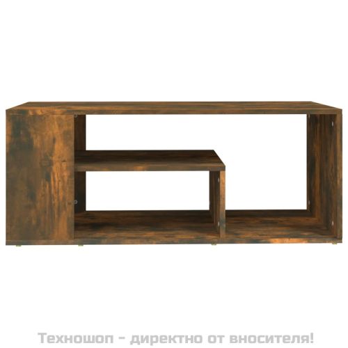 Кафе маса, опушен дъб, 100x50x40 см, инженерно дърво
