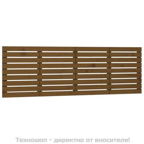 Стенна табла за спалня, меденокафява, 206x3x63 см, бор масив