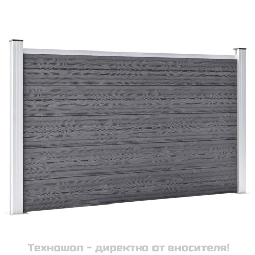 Градинска ограда, WPC, 180x105 см, сива