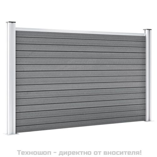 Градинска ограда, WPC, 180x105 см, сива