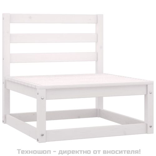 Градински средни дивани, 2 бр, бели, бор масив