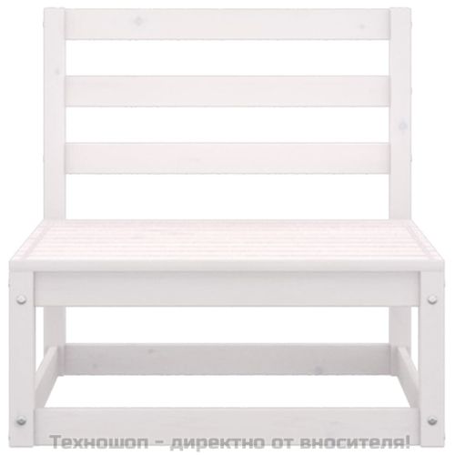 Градински средни дивани, 2 бр, бели, бор масив