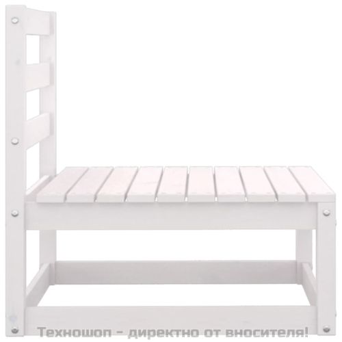 Градински средни дивани, 2 бр, бели, бор масив