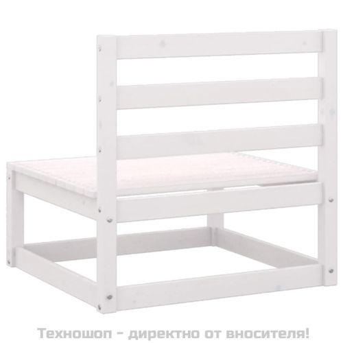 Градински средни дивани, 2 бр, бели, бор масив