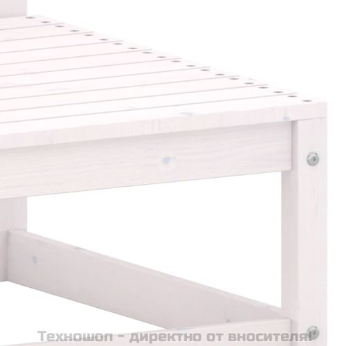 Градински средни дивани, 2 бр, бели, бор масив